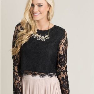 Morning lavender Ashlyn long sleeves lace top